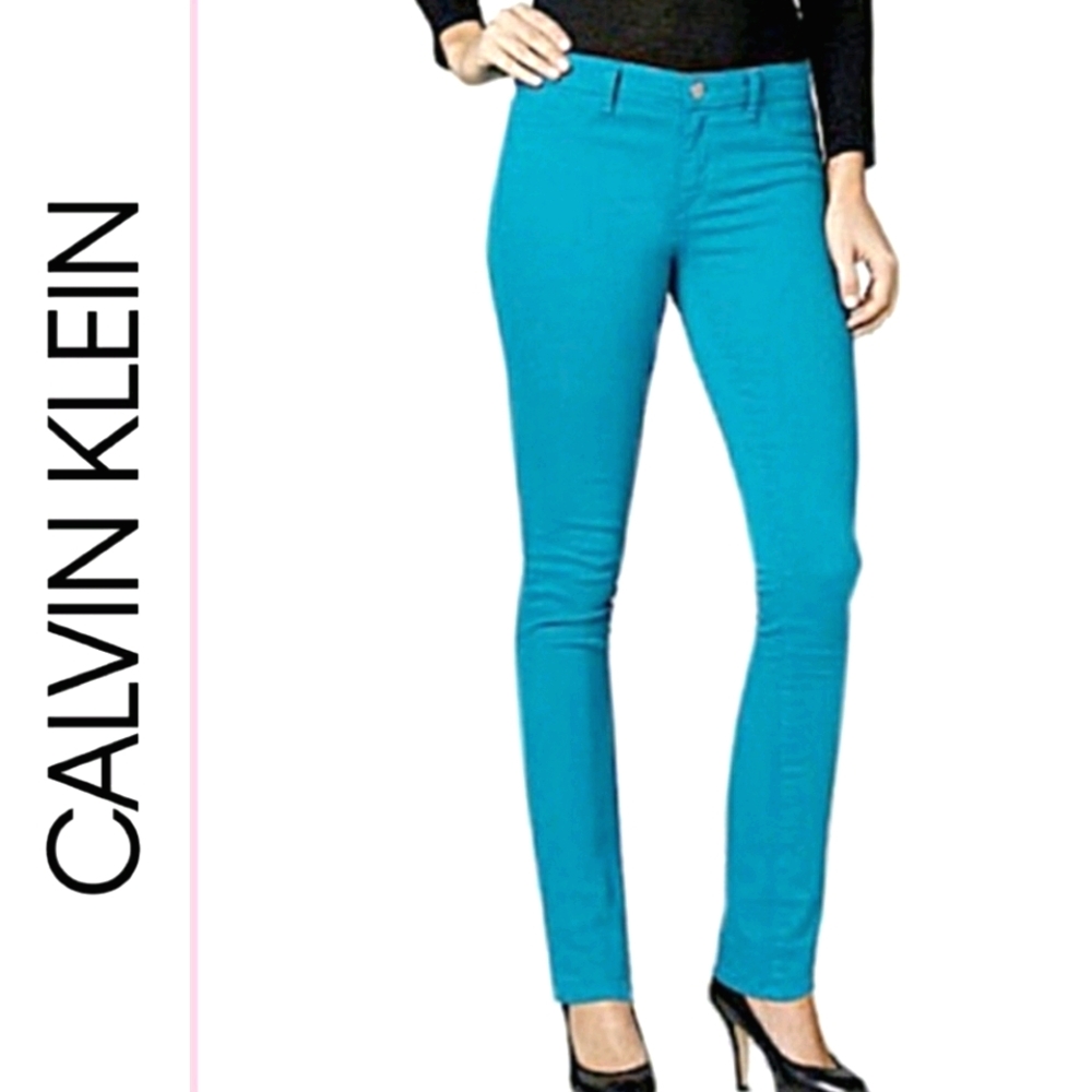 Calvin Klein Turquoise Blue Jean Straight Leggings
